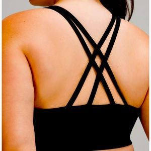 Lulu lemon longline energy bra -black , ribbed - size 4. BNWT